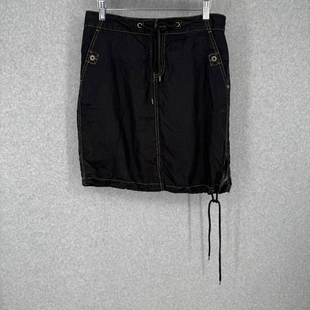 Harley-Davidson x Tori Richard Linen Mini Cargo Skirt Size 6 Black Grunge Biker